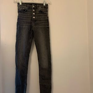 Zara high rise grey skinny jeans